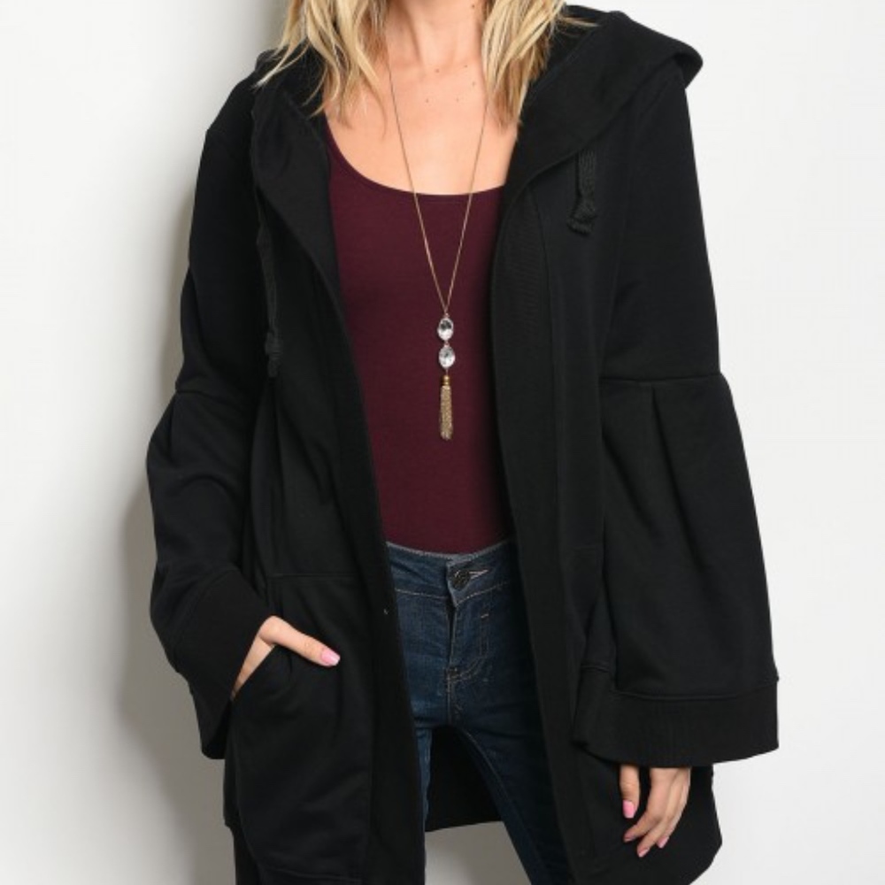SWEATSHIRT hooded CARDIGAN JACKET - Picture 1 of 10